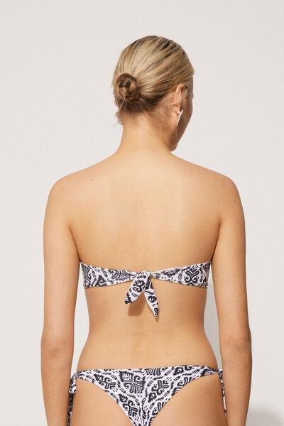 Black Padded Bandeau Bikini Top, 5701_896Y, large image number 2