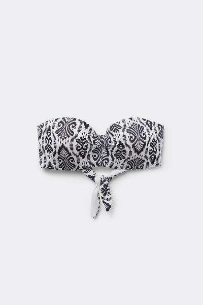 Black Padded Bandeau Bikini Top, 5701_896Y, large image number 4