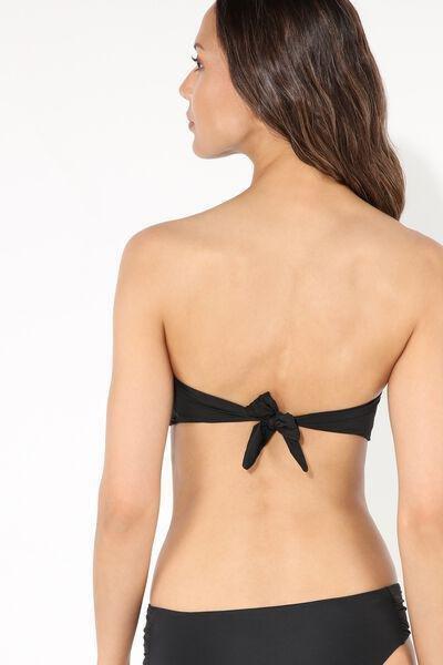 Black Plain Padded Bandeau Bikini Top, , large image number 2