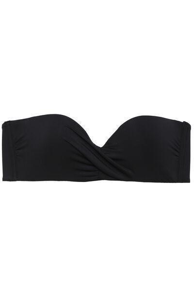 Black Plain Padded Bandeau Bikini Top, , large image number 4