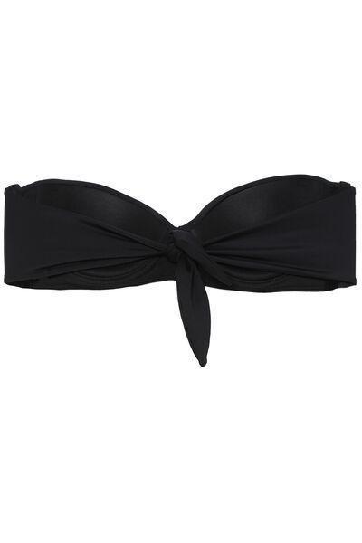 Black Plain Padded Bandeau Bikini Top, , large image number 5