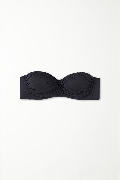 Tezenis - Black Recycled Microfibre Padded Bandeau Bikini Top