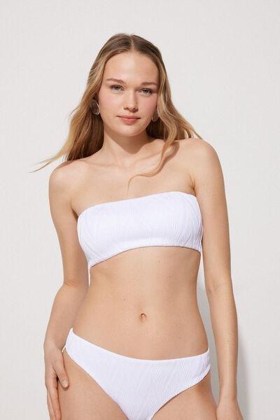 White Bandeau Bikini Top, White, large image number 0