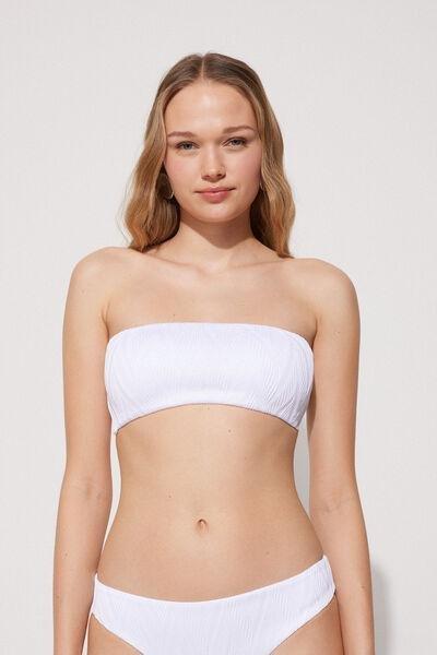 White Bandeau Bikini Top, White, large image number 1