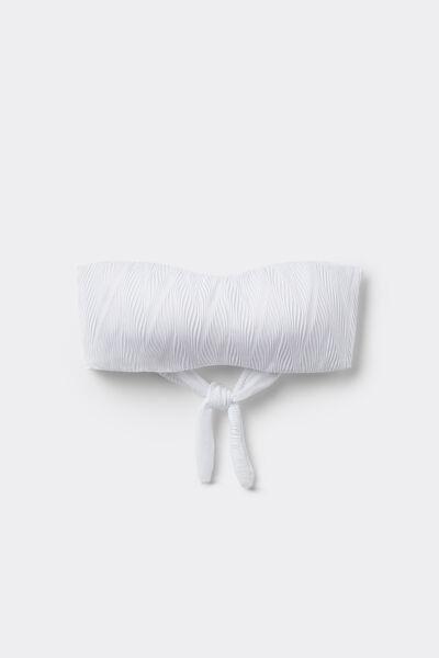 White Bandeau Bikini Top, White, large image number 4