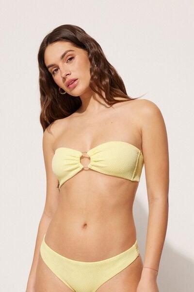 Yellow Dreamy Effect Bandeau Bikini Top, 5701_494Y, large image number 1