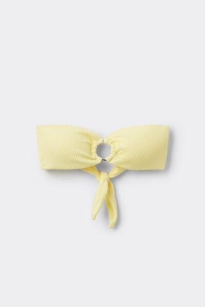 Yellow Dreamy Effect Bandeau Bikini Top, 5701_494Y, large image number 4