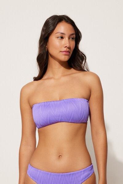 Lilac Chevron Bandeau Bikini Top, , large image number 0