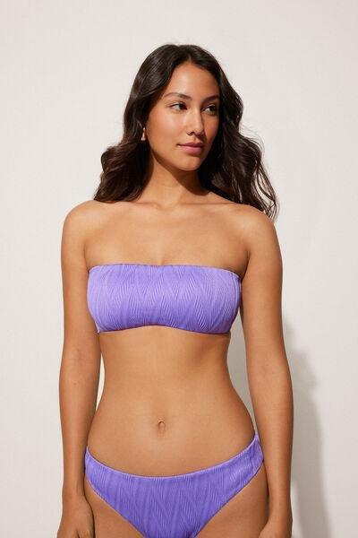 Lilac Chevron Bandeau Bikini Top, , large image number 1