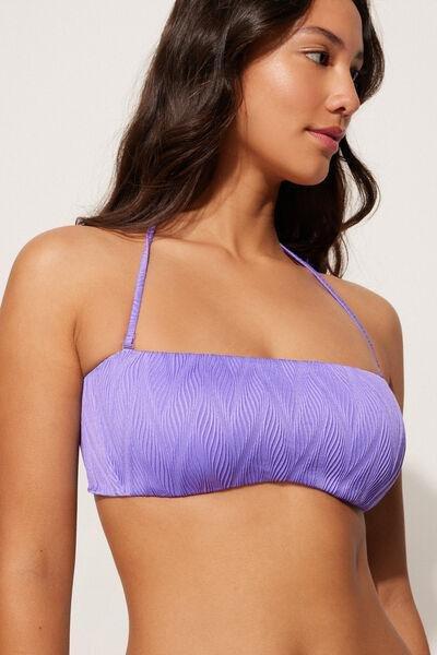 Lilac Chevron Bandeau Bikini Top, , large image number 3