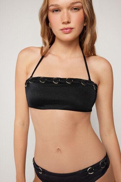 Black Royal Essence Lightly Padded Bandeau Bikini Top, Black, large image number 3