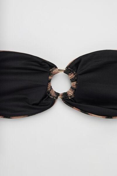 Brown Chevron Shine Bandeau Bikini Top, 5701_295Z, large image number 6