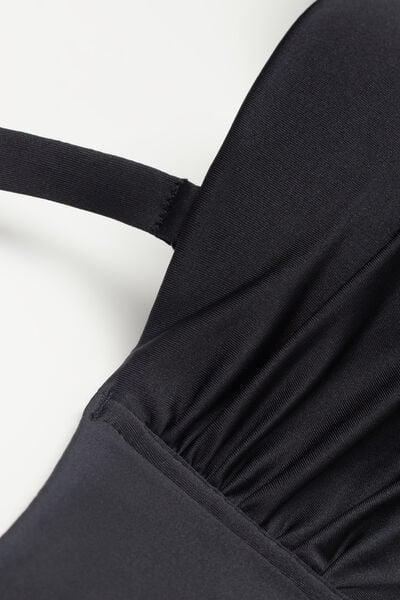 Black Padded Bandeau Bikini Top, Black, large image number 6