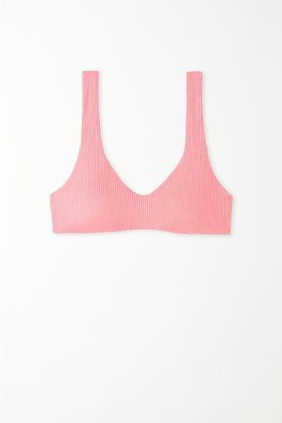PINK DIAMOND Recycled Ribbed Microfibre Bikini Bra Top with Removable Padding, , large image number 4