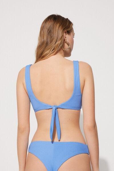 Blue Ribbed Bikini Top, 5701_525Y, large image number 2