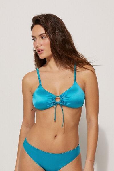 Blue Shiny Glam Bikini Top, , large image number 1