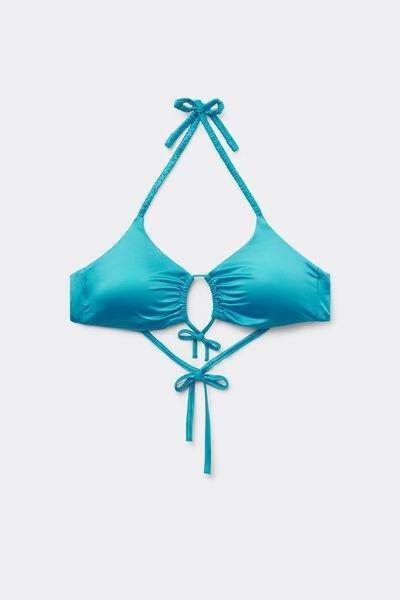 Blue Shiny Glam Bikini Top, , large image number 4