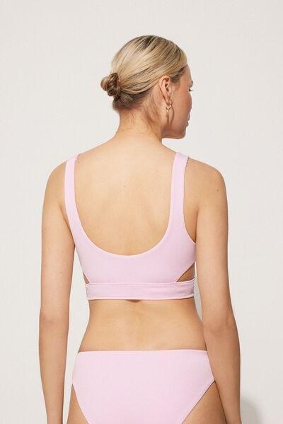 Pink Ribbed Bikini Top, 5701_899Y, large image number 2