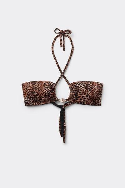 Brown Savage Sun Lightly Padded Bandeau Bikini Top, 5701_294Z, large image number 4