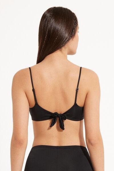 BLACK Recycled Microfibre Bikini Top with Removable Padding, , large image number 2