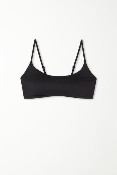 BLACK Recycled Microfibre Bikini Top with Removable Padding, , large image number 4