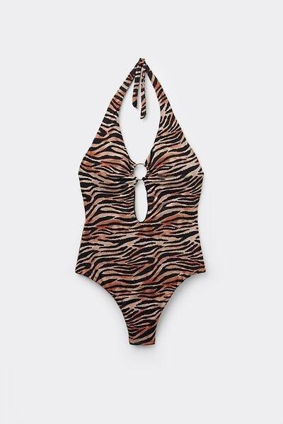 Multicolour Animal Print One-Piece Swimsuit, , large image number 4