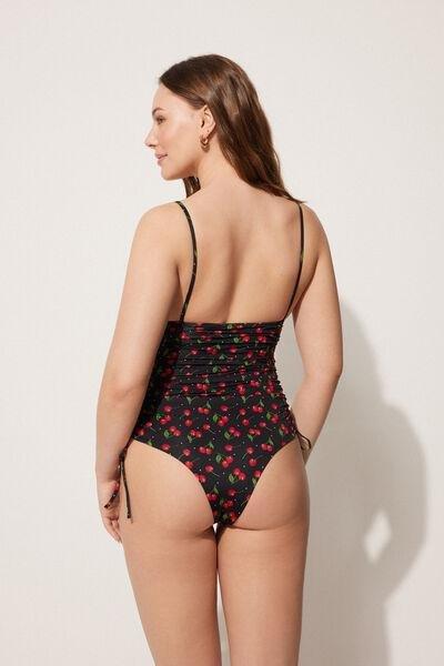 Black Cherry Print One-Piece Swimsuit, , large image number 2
