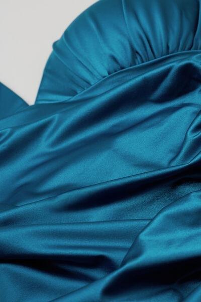 Blue Shiny Glam One-Piece Triangle Swimsuit, 5701_279Z, large image number 6