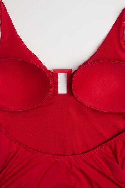 Red Timeless Look One-Piece Triangle Swimsuit, 5701_290Z, large image number 5