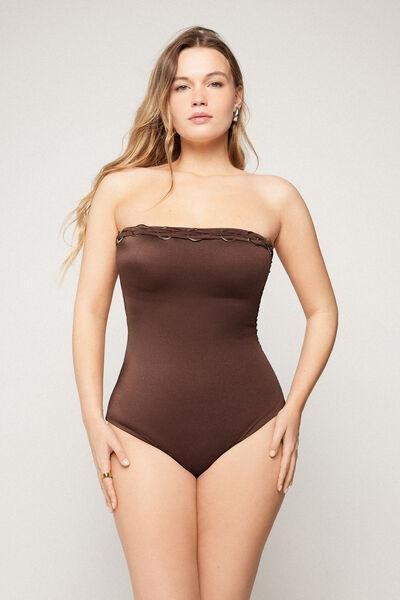 Brown Royal Essence One-Piece Triangle Swimsuit, 5701_301Z, large image number 0