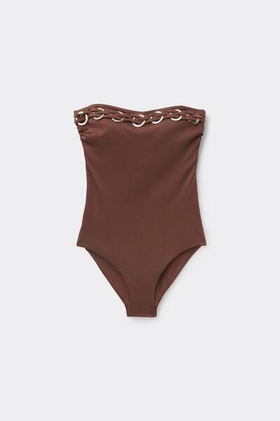 Brown Royal Essence One-Piece Triangle Swimsuit, 5701_301Z, large image number 4