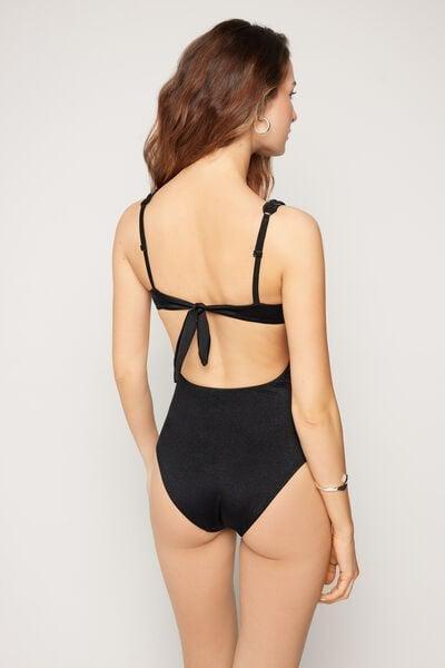 Black Royal Essence One-Piece Triangle Swimsuit, Black, large image number 2