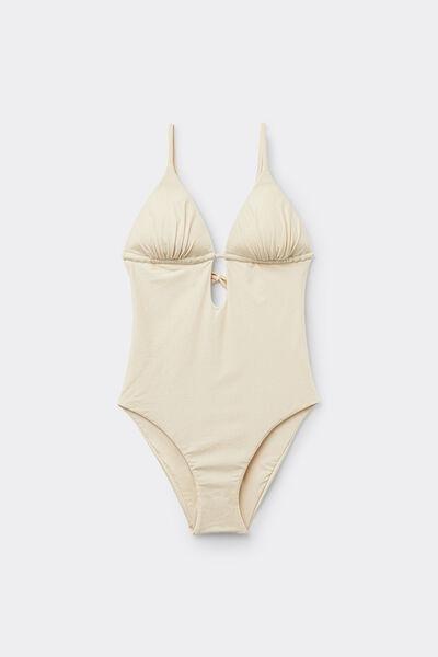 White Paradise Bay One-Piece Triangle Swimsuit, 5701_302Z, large image number 4