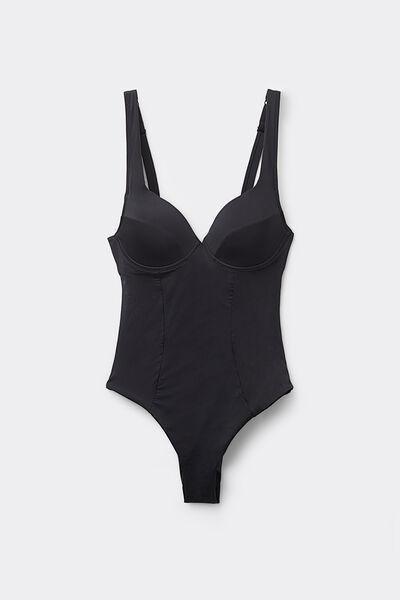 Black Balconette One-Piece Swimsuit, Black, large image number 7