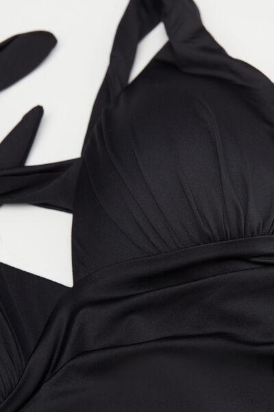 Black Padded One-Piece Swimsuit, Black, large image number 5