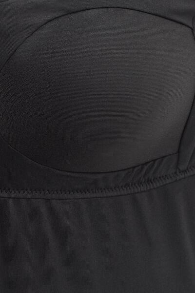 Black Padded One-Piece Swimsuit, Black, large image number 6