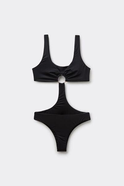 Black Cut-Out One-Piece Trikini, Black, large image number 4