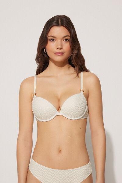Cream Graduated Push-Up Bikini Top, , large image number 0