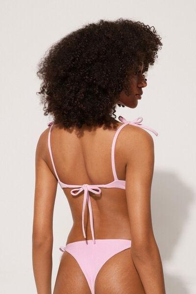 Pink Ribbed Push-Up Bikini Top, 5701_899Y, large image number 2