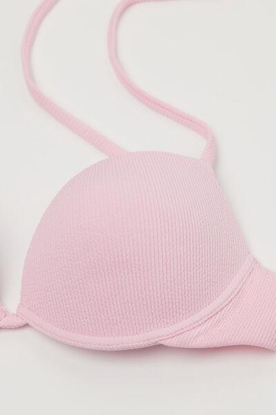 Pink Ribbed Push-Up Bikini Top, 5701_899Y, large image number 5