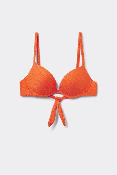 Orange Sparkling Touch Padded Push-Up Bikini Top, 5701_289Z, large image number 4