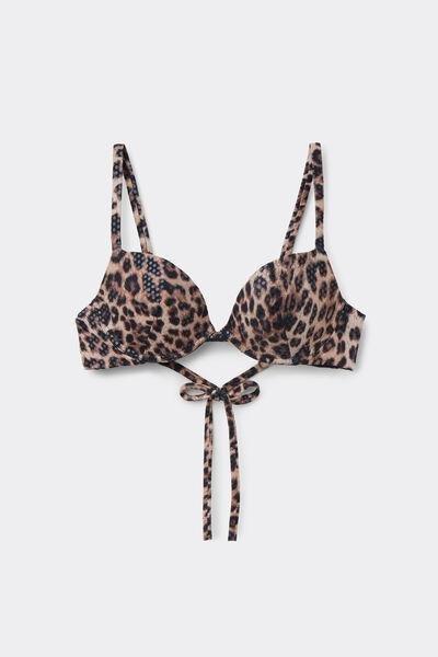 Brown Wild Soul Animal Print Padded Push-Up Bikini Top, 5701_299Z, large image number 4