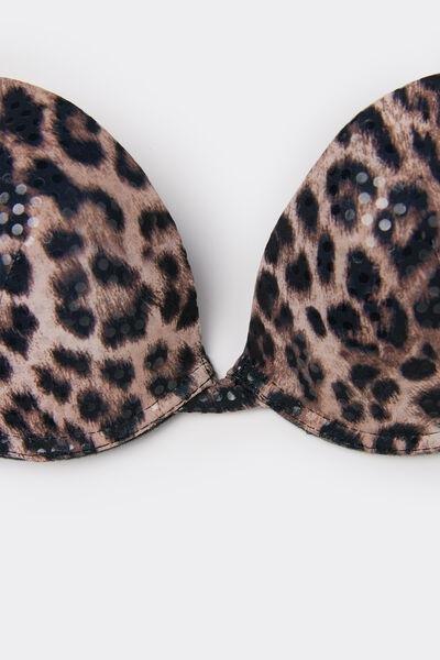 Brown Wild Soul Animal Print Padded Push-Up Bikini Top, 5701_299Z, large image number 5