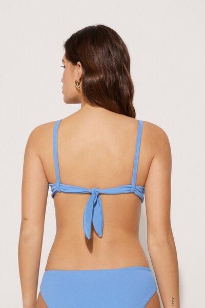 Blue Ribbed Push-Up Bikini Top, , large image number 2