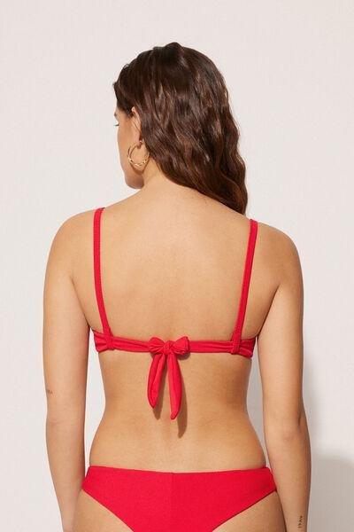 Red Ribbed Push-Up Bikini Top, , large image number 2