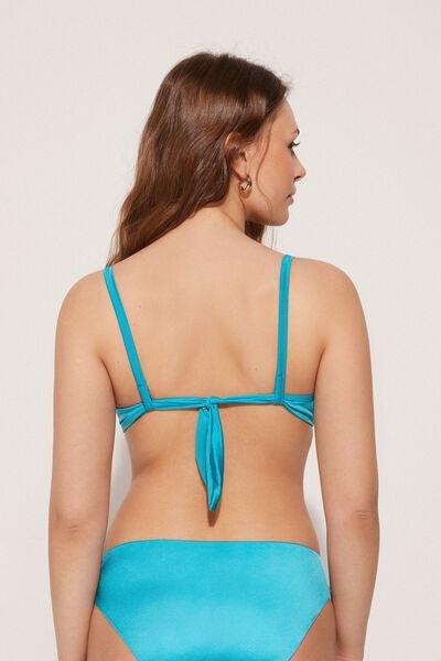 Blue Shiny Glam Push-Up Bikini Top, , large image number 2