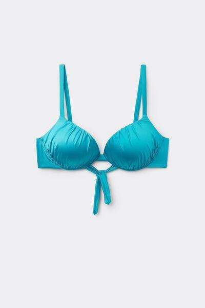 Blue Shiny Glam Push-Up Bikini Top, , large image number 4