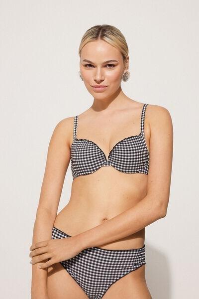 Black Padded Push-Up Bikini Top, 5701_778Y, large image number 0