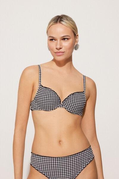 Black Padded Push-Up Bikini Top, 5701_778Y, large image number 1