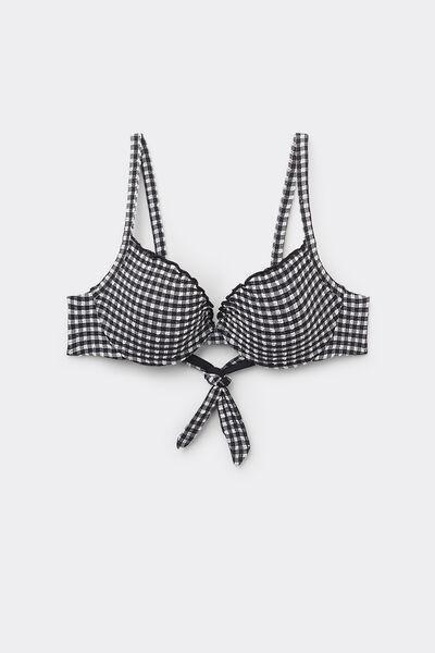 Black Padded Push-Up Bikini Top, 5701_778Y, large image number 4
